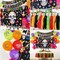 Day of The Dead Balloons Dia de Los Muertos Fiesta Background(Black,blue,green,orange,purple)